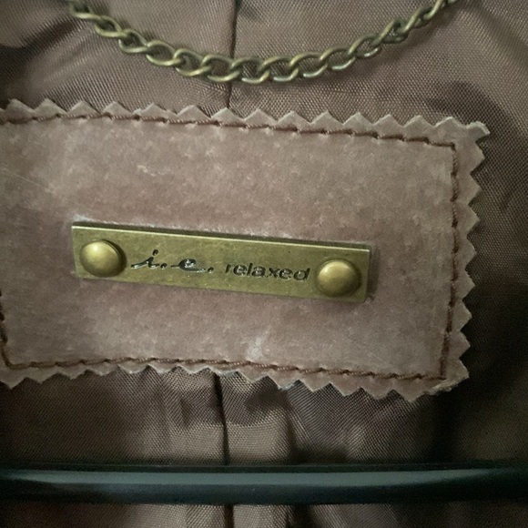 i.e. Relaxed Brown Leather Jacket Size M - Picture 7 of 12